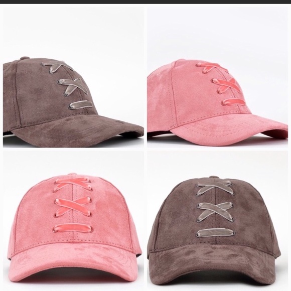 Velvet Lace Up Faux Suede Cap - Picture 3 of 3